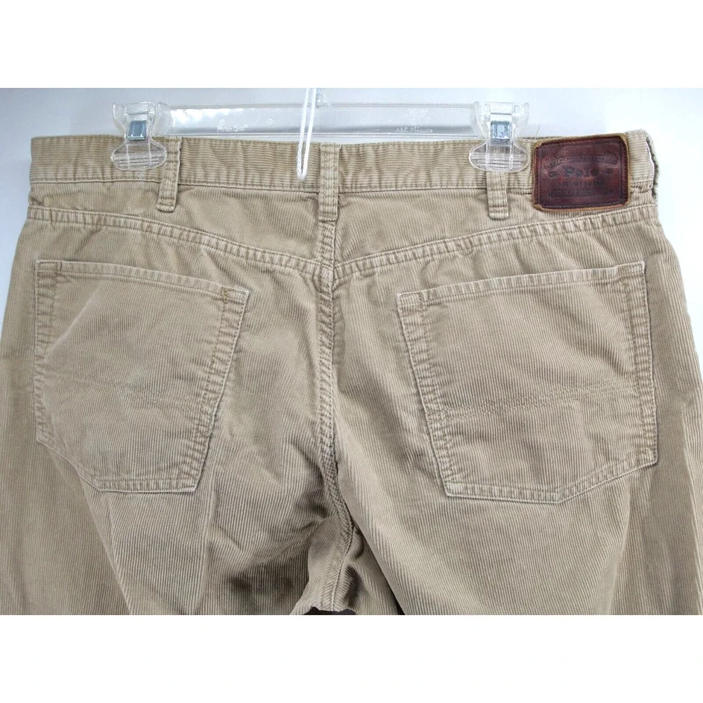 Vintage‎ Polo Ralph Lauren Corduroy Pants Mens 36x32 Beige Wide Straight Leg